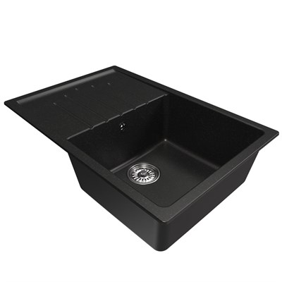 Мойка ML-GM19 КОМФОРТ с крылом, ультра-черная (344),  750*500*200мм 551990