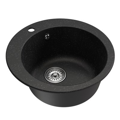 Мойкa ML-GM13 КОМФОРТ круглая, черная (308), 495мм (глуб. чаши 200) 551890