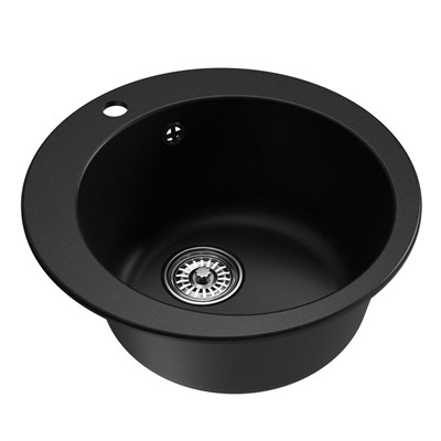 Мойкa ML-GM13 КОМФОРТ круглая, ультра-черная (344), 495мм (глуб. чаши 200) 551898