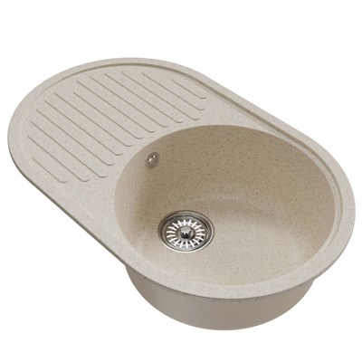 Мойка ML-GM16 КОМФОРТ овальная с крылом, бежевая (328), 730*460*180мм 551929