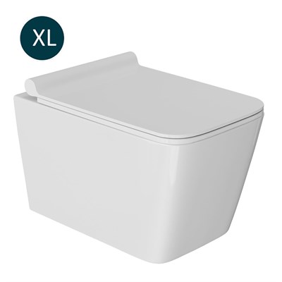 Унитаз подвесной безободковый WAVE LEON сид. дюропласт, м/л, быстр, БЕЛЫЙ глянец (XL) 551737