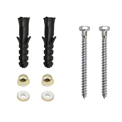 Крепеж для унитаза к полу ЭЛИТ колпачки золото (шуруп 6*70 шестигран.гол.) (Тула) 552671