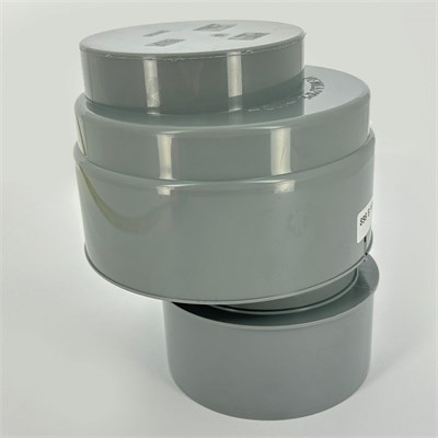 Клапан вентиляционный (аэратор) для канализации со смещением и крышкой, 110 мм 876793