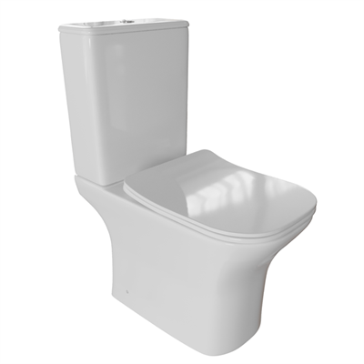 Унитаз-компакт безободковый WAVE CITY гориз, нижн, 2-кн.арм, сид. полипр, м/л, быстр, БЕЛЫЙ глянец 551844