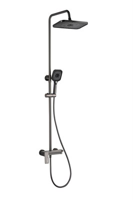 Душевая система 35к ПРОФСАН ПСМ-803-82GA лейка "Тропический душ прямоугольная" ГРАФИТ 553045