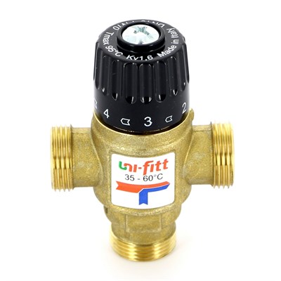 Клапан Н 3/4" термосмесительный 35-60˚С, смешение боковое, латунный 868887