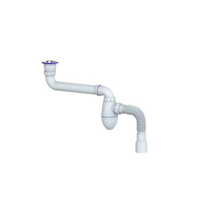 Сифон 1 1/2 AC21 со смещением, с гофрой 40*40/50 UNICORN 553589