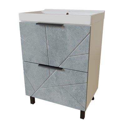 Тумба д/ванной "Гранд-60" Бетон под раковину Fest-60 (Sanita Lux) (ПВХ) 553026