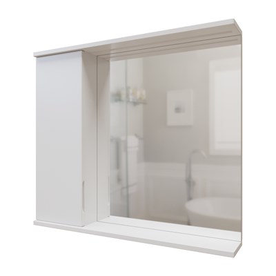 Зеркальный шкаф "Лайн-80" левый с подсветкой (ПВХ) 553016