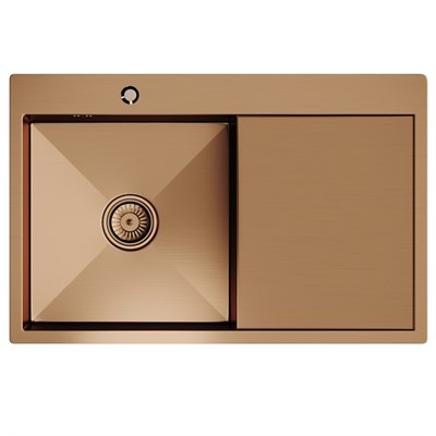 Мойка настол.монтаж 78х50 (3,0) лев. вып 3 1/2  MIXLINE PRO 20см с сифоном (бронза) 552921