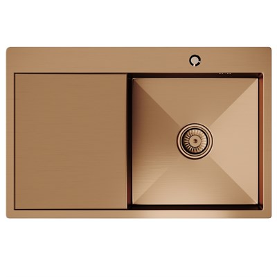 Мойка настол.монтаж 78х50 (3,0) прав. вып 3 1/2  MIXLINE PRO 20см с сифоном (бронза) 552920