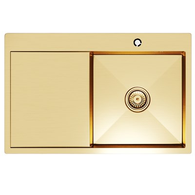 Мойка настол.монтаж 78х50 (3,0) прав. вып 3 1/2  MIXLINE PRO 20см с сифоном (золото) 552919