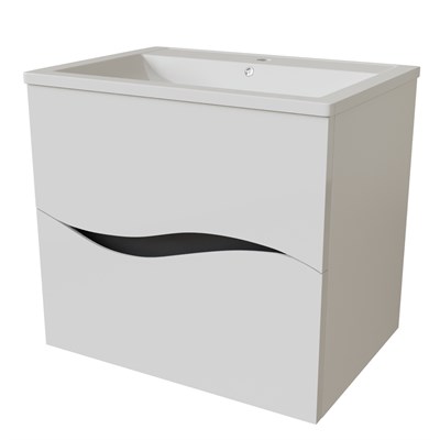 Тумба д/ванной "Лайф-60" подвесная  под раковину Марго-60 (MIXLINE) (ПВХ) 553031