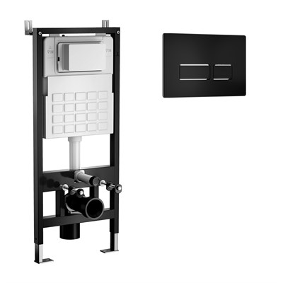 Система инсталляции WAVE W-500/002 Pn+V2, двухрежимная прямоуг кнопка V2 черная,ПНЕВМАТИКА,500 мм 553526