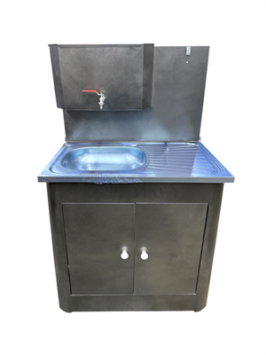 Рукомойник "Дуэт 2-х дверный" металл. 500х800 антич.серебро(без ЭВН-20л,мойка НЕРЖлев/прав,кран мет) 554412