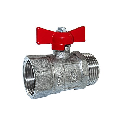 Кран шаровой 1' вн/нар бабочка 11б27п1 Практик 221 ГАЛЛОП никель 554364