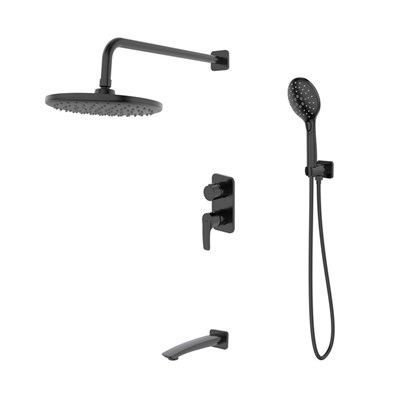 Душевая система 35к IDDIS RAYBL03i68 "Ray" лейка "Тропический душ", встраиваемая,  ЧЕРНЫЙ матовый 554649