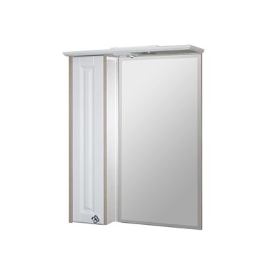 Зеркальный шкаф "ВЕРСАЛЬ-55" белое дерево левый  с подсветкой(ПВХ) 554990