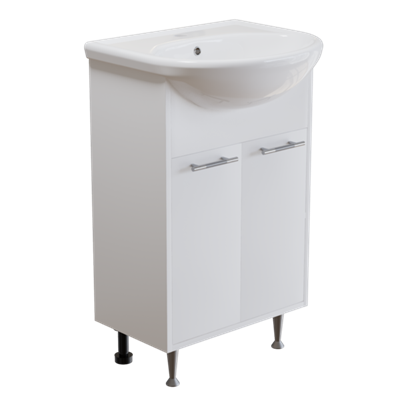 Тумба д/ванной "АлАн-55" белый 2 створки  под раковину Уют-55 (Rosa) (ЛДСП) 554982