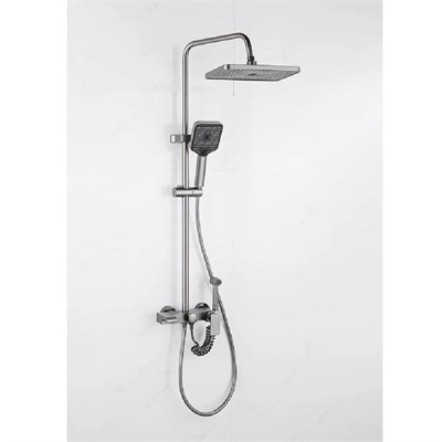 Душевая система 35к ПРОФСАН ПСМ-900-82GA лейка "Тропический душ круг" + гигиен. лейка ГРАФИТ 555050