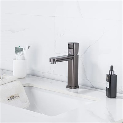 Смеситель для раковины 35к ПРОФСАН ПСМ-900-5GA литой, п/гайку ГРАФИТ 555052