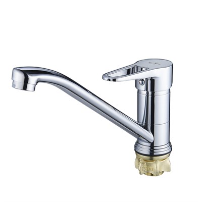 Смеситель для кухни 35к 4F-A045 SOLONE пов. длин. плоский излив L250мм, креп. п/гайку, хром, цинк 553337