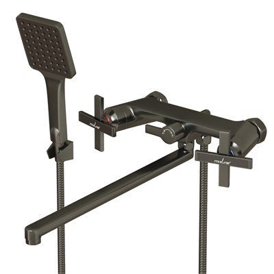 Смеситель для ванны и раковины 1/2 кер. MIXLINE ML38-02  "Graphite" ГРАФИТ 553898