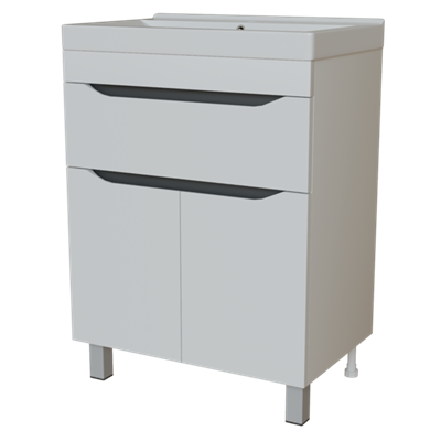 Тумба д/ванной "Лайн-60" 1 ящик под раковину Фостер 60 (Kirovit)/Fest-60 (Sanita Lux) (ПВХ) 555462