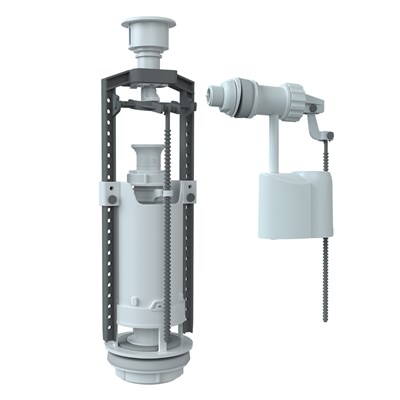 Арматура к смыв. бачку Кноп. UNICORN белая, боков/подвод SM-B/W 555501