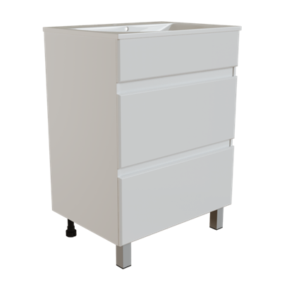 Тумба д/ванной "БРИКС-60" 2 ящика под раковину "Breeze 60" мебельный (Sanita Luxe) (ПВХ) 555634