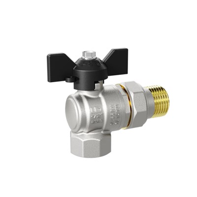 Кран шаровой со сгоном угловой 1''  бабочка LD PRIDE 555725