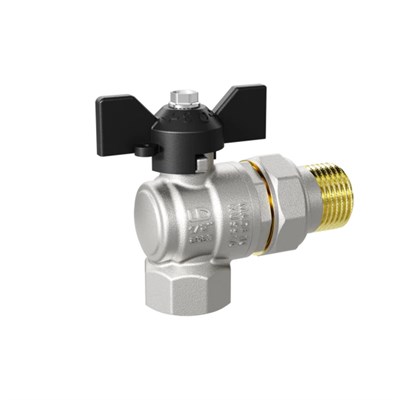 Кран шаровой со сгоном угловой 3/4''  бабочка LD PRIDE 555721