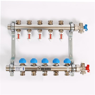 Колл.группа 1'х3/4' нерж 5 вых HKV-D с расходом и термостатич вентилями 864008