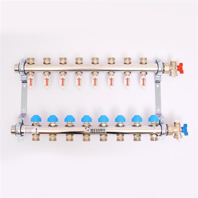 Колл.группа 1'х3/4' нерж 8 вых HKV-D с расходом и термостатич вентилями 857888