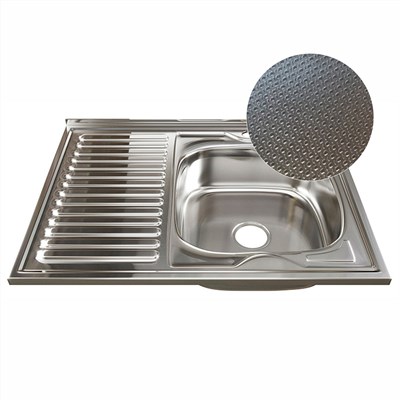 Мойка 80х60 (0,6) прав вып 3 1/2 MIXLINE 16см  с сифоном ДЕКОР 555235