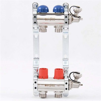 Колл.группа 1" х 2 вых 3/4" с балансировочными и термостатическими вентилями 870418