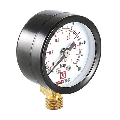 Манометр 40х1/8 10 бар для подпиточного клапана (нижнее радиальное подключение) VALTEC VT.TM40.D.01 539382