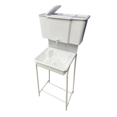 Рукомойник "Уличный" металл. каркас 400х500 бело-серый (без ЭВН-17л + мойка ПЛАСТ.+ кран пласт.) 555830