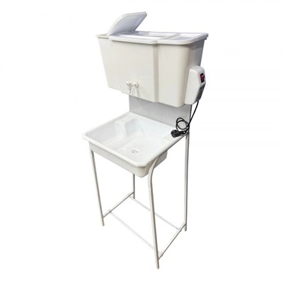 Рукомойник "Уличный" металл. каркас 400х500 бело-серый (с ЭВН-17л + мойка ПЛАСТ.+ кран пласт.) 555831