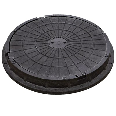 Люк канализ. полимерный 60 кН круглый черный (780х100 мм) 556441