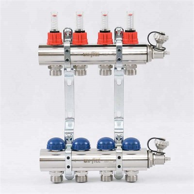 Колл.группа 1" х 4 вых 3/4" с расходомерами и термостатическими вентилями 883049