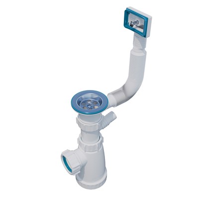 Сифон 1 1/2*40 с носиком и гибким прямоуг. переливом BS2200W ИНКОПЛАСТ 556497