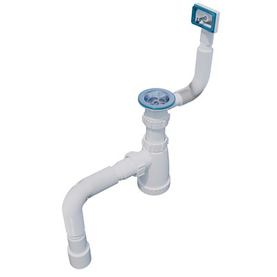 Сифон 1 1/2*40 с прямоуг. переливом, с гофрой 40*40*50 (1450мм) BG22145 ИНКОПЛАСТ (винт М6*60) 556515