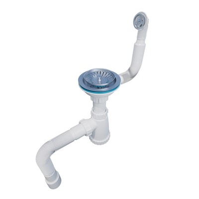 Сифон 3 1/2*40 с круглым переливом, с гофрой 40*40*50 (1450мм) BKG30145 ИНКОПЛАСТ 556519