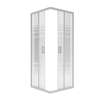 Душ.ограждение City Trend Grey 800*800*1850 квадрат (стекло 4мм текстур, сер. ал. проф, без поддона) 556644