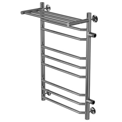 Полотенцесушитель MIXLINE MIRA  80х50х50 г2 (1'' НР, 8 перекладин + ПОЛКА, правое подкл) водяной 556677