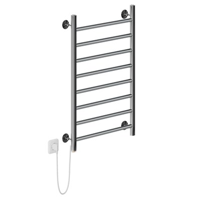 Полотенцесушитель MIXLINE VEGA  80х50 (кноп выкл, 340 Вт, 8 перекладин, левый) электрический ХРОМ 556367