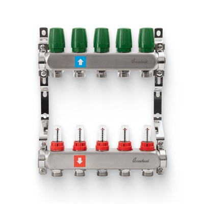 Коллектор из нержавеющей стали с расходомерами  5 вых 857048