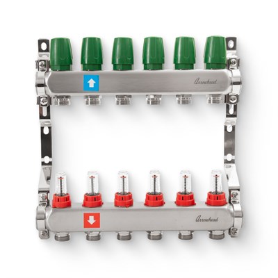 Коллектор из нержавеющей стали с расходомерами 6 вых 884700