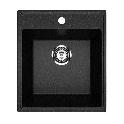 Мойкa ML-GMU02 УЛЬТРА прямоугольная, черный камень, 425*485 мм (глуб. чаши 175) 556716